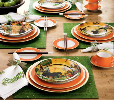 vajillas, cuberterías, copas, bandejas, ensaladeras para la mesa de primavera 2009